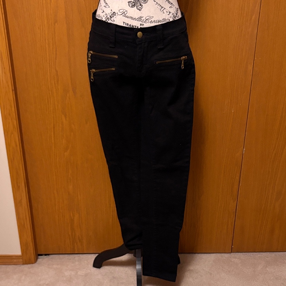 Work Custom Jeans Black Denim Moto Jeans